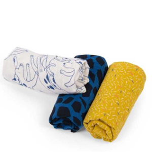 Set de 3 langes imprimés personnalisé - Moulin Roty